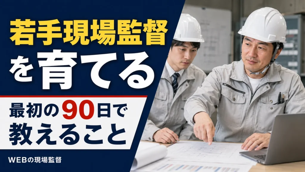 若手現場監督の育成がOJT任せになる3つの原因｜最初の90日で教えること