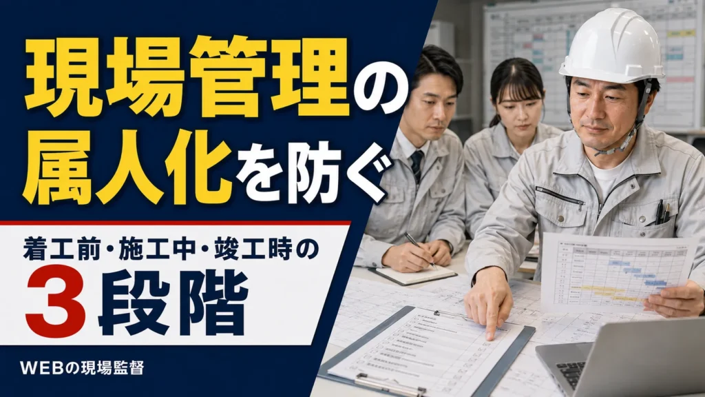 建設会社の現場管理を標準化する方法｜着工前・施工中・竣工時の3段階