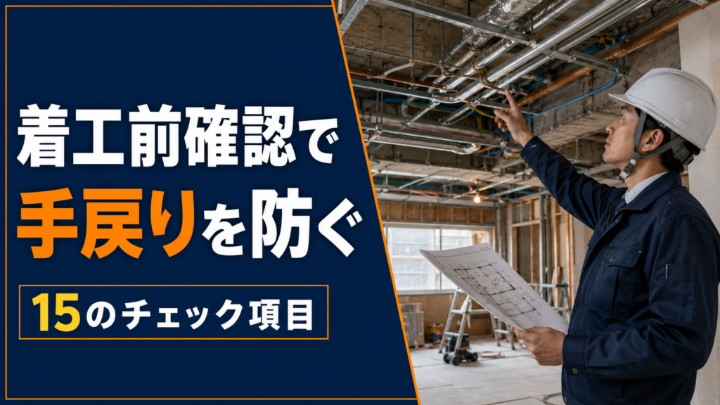 建設工事の着工前確認チェックリスト｜手戻り・工程遅延を防ぐ15の確認項目